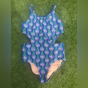 Crewcuts Kids Blue and Purple Floral One Piece